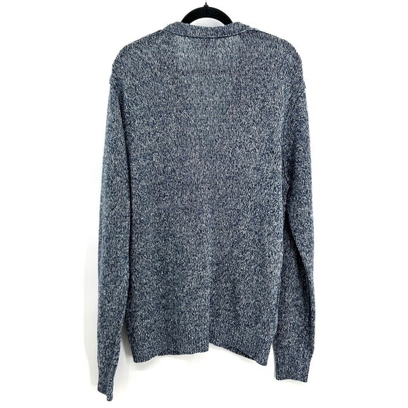 MICHAEL KORS Blue White Knit 100% Linen Button Up Cardigan Sweater Size XXL - Picture 2 of 6